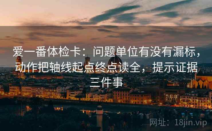 爱一番体检卡：问题单位有没有漏标，动作把轴线起点终点读全，提示证据三件事