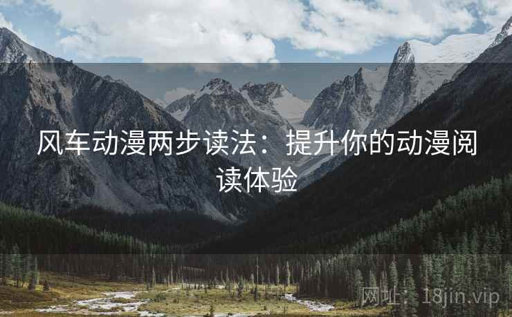 风车动漫两步读法：提升你的动漫阅读体验